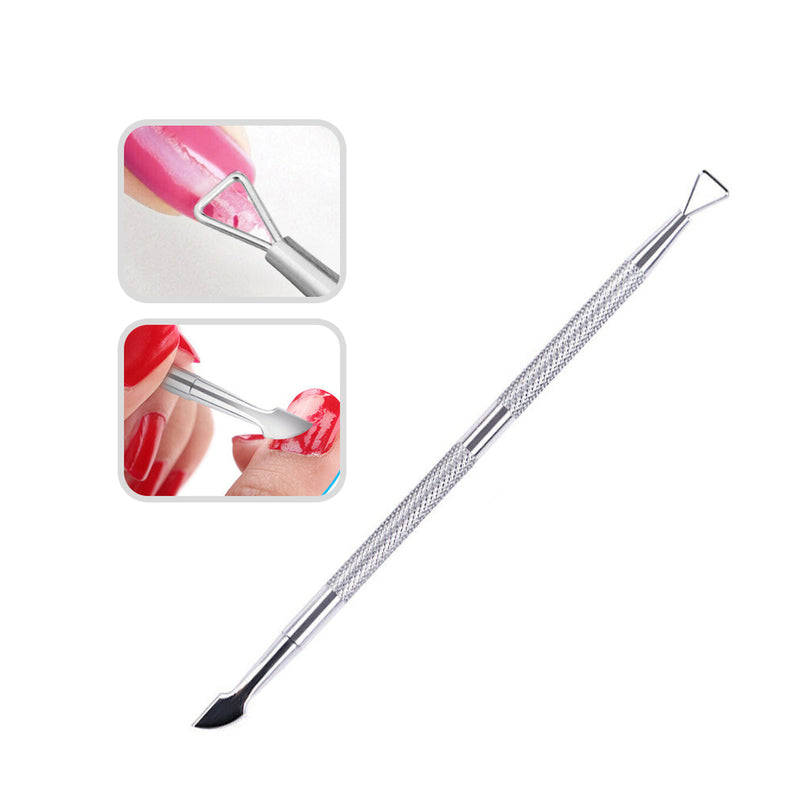 Tool for gel removal and cuticle pusher in stainless steel