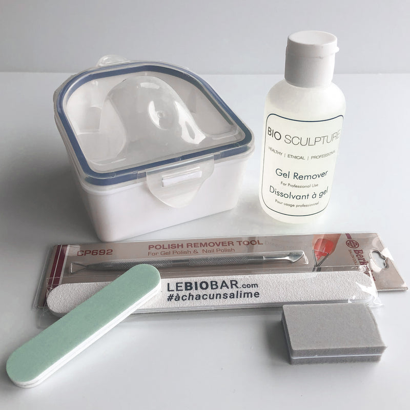 Ensemble de luxe pour le retrait du gel / Deluxe Gel nails removal kit Bio Sculpture Biogel 